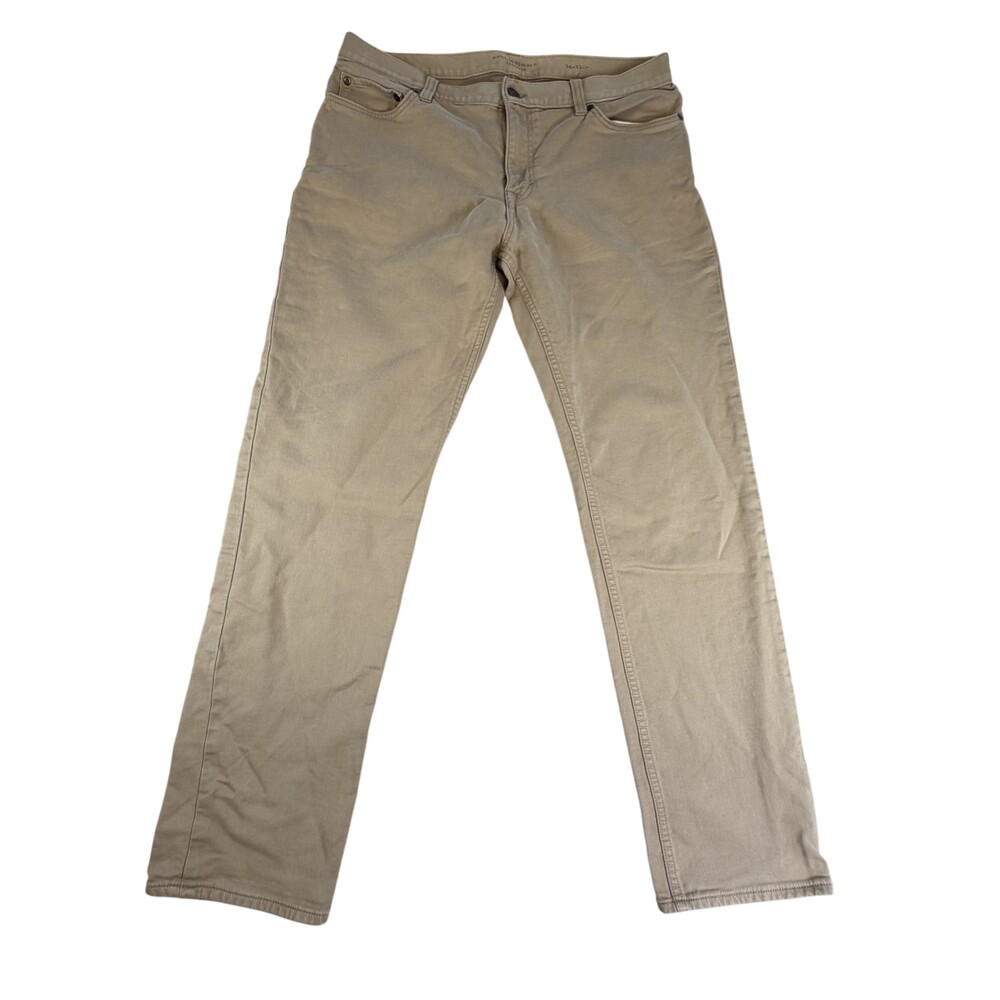Banana Republic Traveler Pants Mens 36x32 Beige Slim Fit Stretch Chino Casual